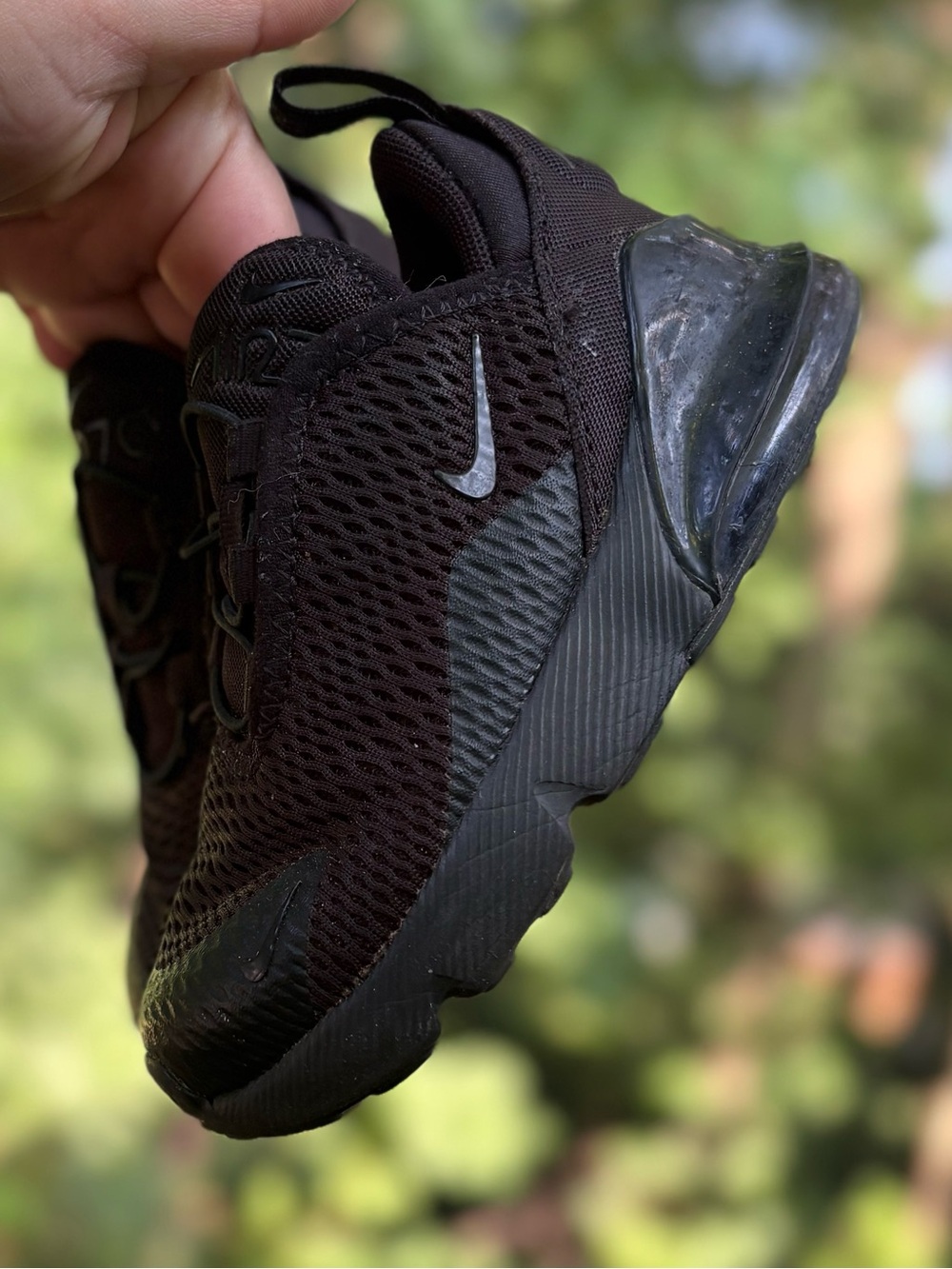 Nike Black Mesh Athletic Sneakers with Subtle Silver Swoosh